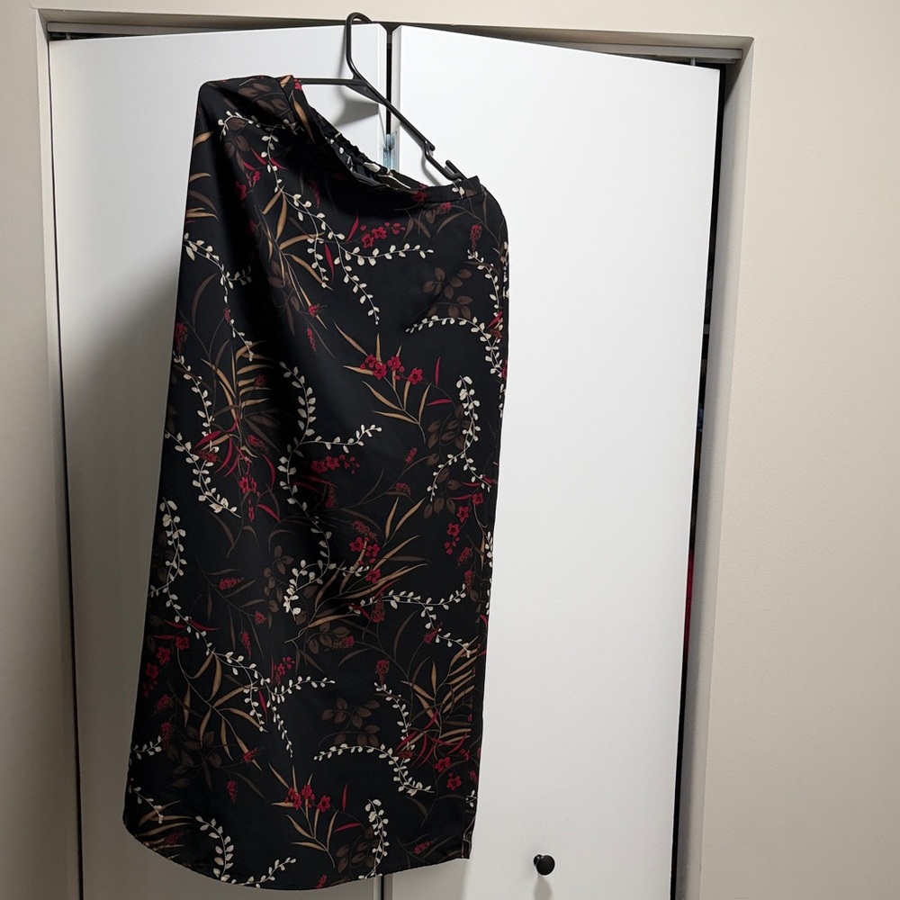 Kathie Lee Collection Black Floral A-Line Skirt